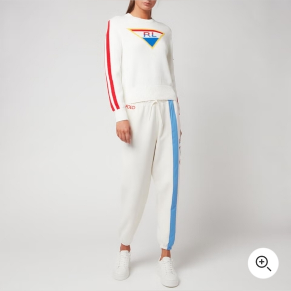 $268 Ralph Lauren Ski Logo Graphic Cotton Sweater Women's M Patch 1967 Downhill - Picture 4 of 13